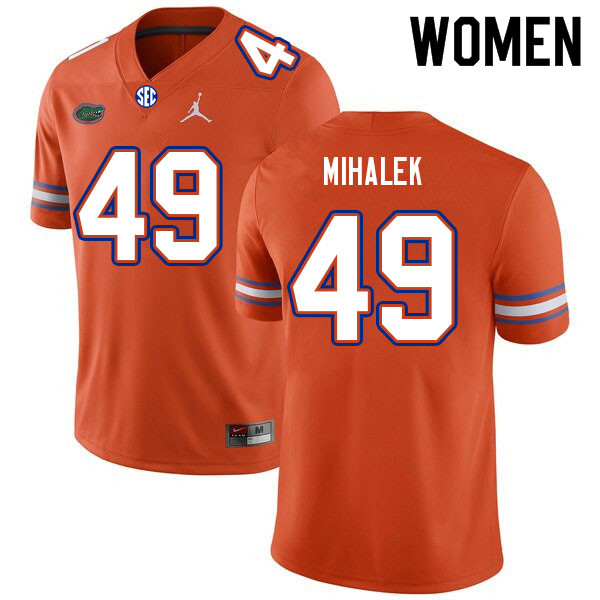Women #49 Adam Mihalek Florida Gators College Football Jerseys Sale-Orange